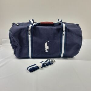 New POLO Ralph Lauren Blue Duffle Bag Gym Travel Weekender Preppy